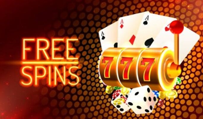 Free Spins ikonok egy slot gép képén